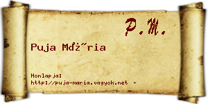 Puja Mária névjegykártya