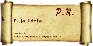 Puja Mária névjegykártya